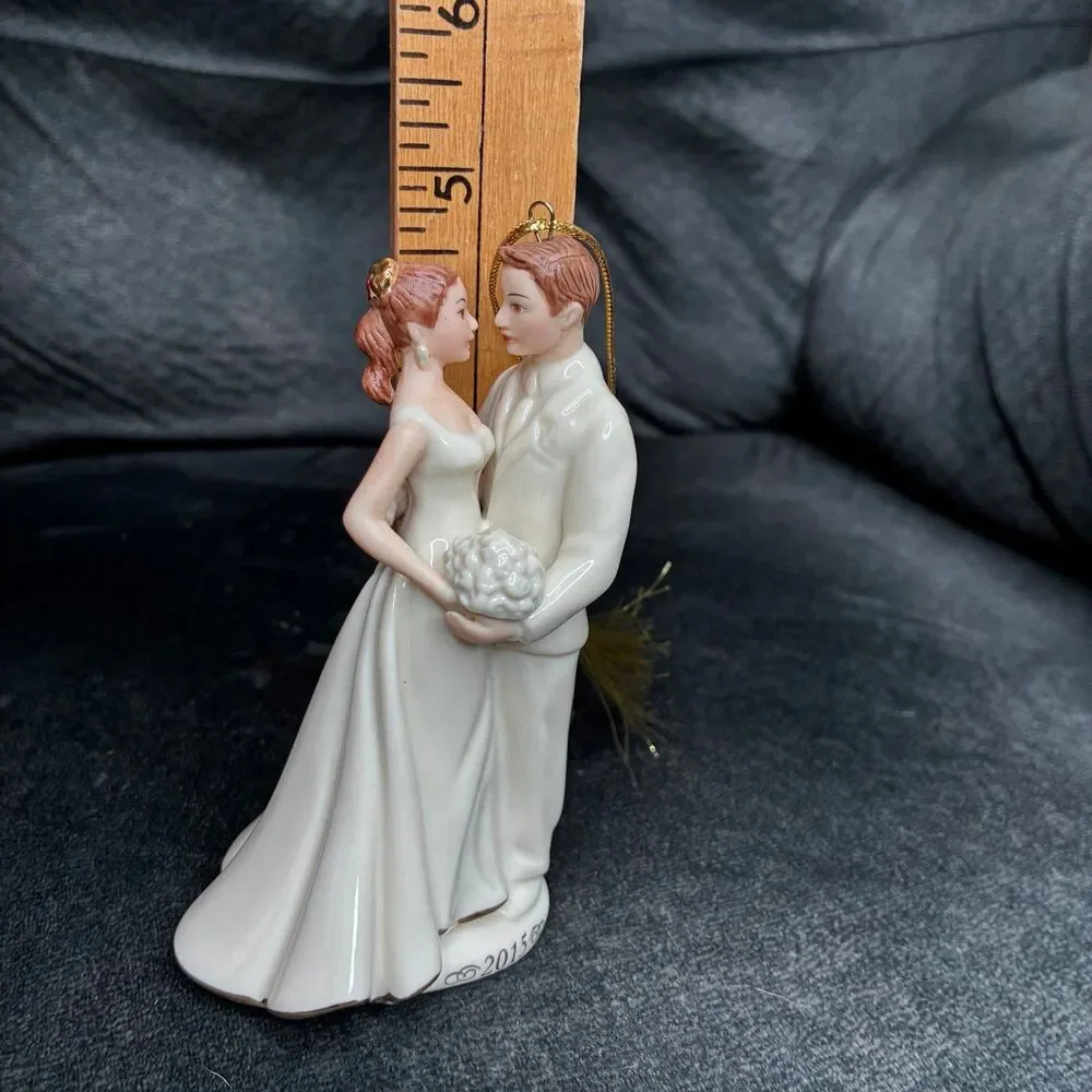 Lenox 2015 Annual Always & Forever Bride & Groom Porcelain Ornament Cake Topper